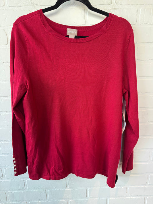 Sweater By Chicos In Red, Size: L