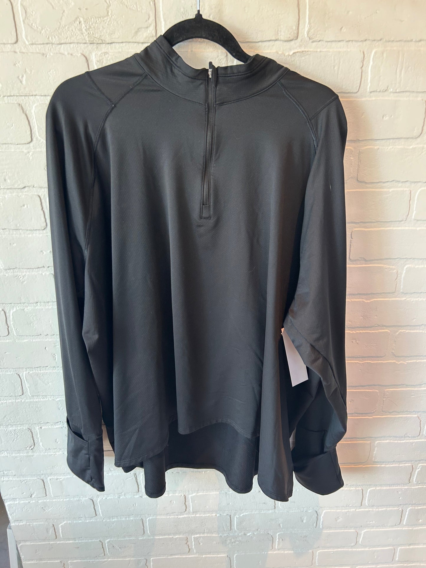 Athletic Top Long Sleeve Collar By Athleta In Black, Size: 3x