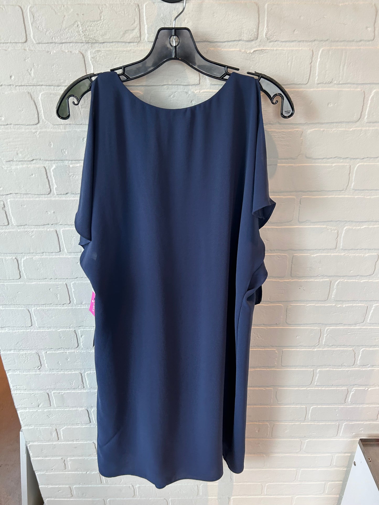 Dress Party Midi By Adrianna Papell In Blue, Size: 1x