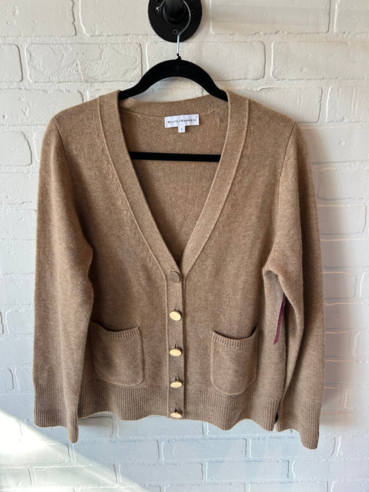 Sweater Cardigan Cashmere By White And Warren In Tan, Size: L