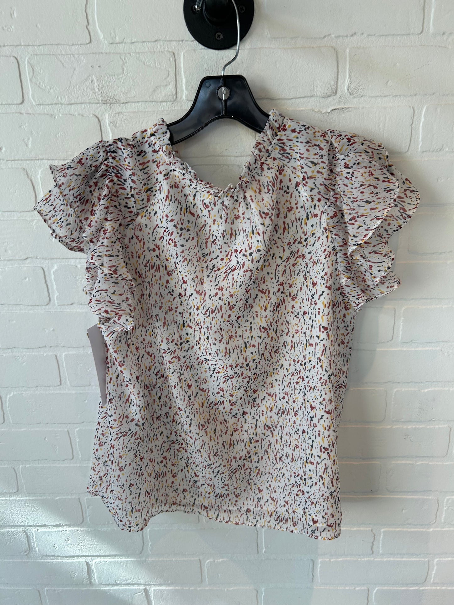 Top Short Sleeve By Joie In Cream & Red, Size: S