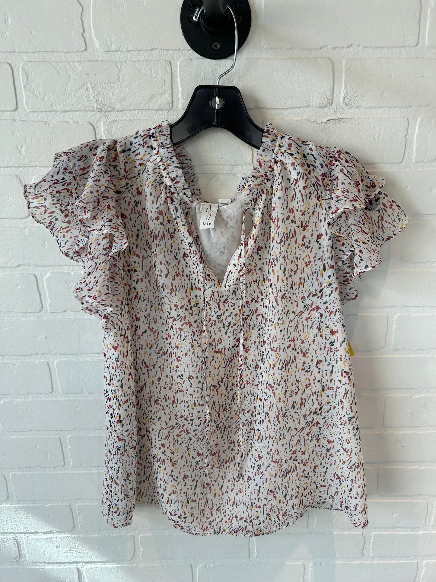 Top Short Sleeve By Joie In Cream & Red, Size: S