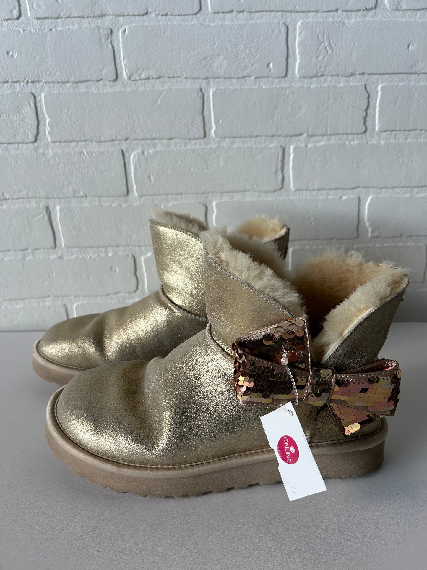 Boots Designer By Ugg In Gold, Size: 9