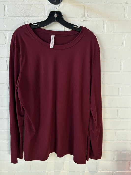 Top Long Sleeve Basic By Zenana Outfitters In Red, Size: 3x