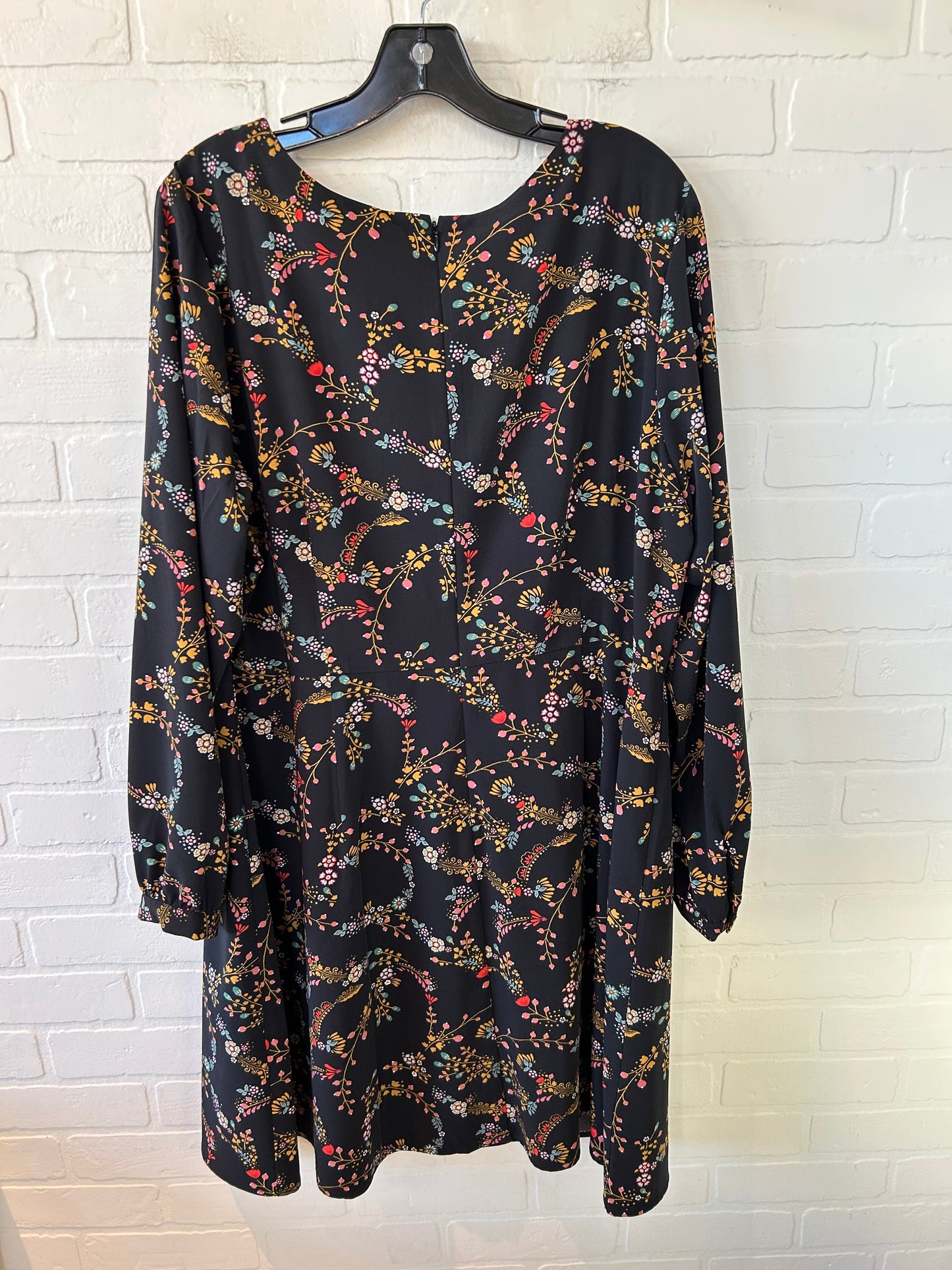 Dress Casual Midi By Loft In Black, Size: 1x