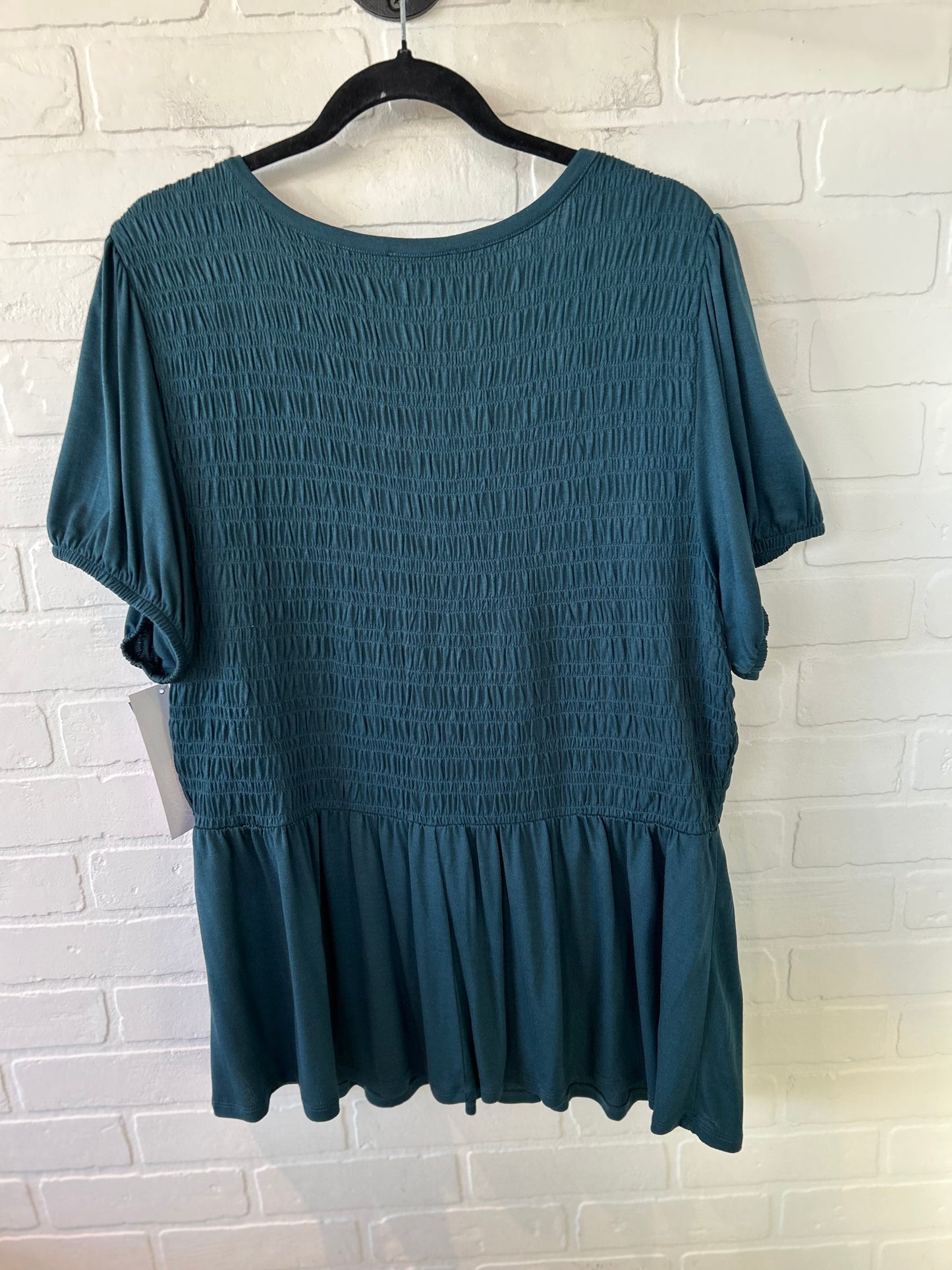 Top Short Sleeve By Lane Bryant In Teal, Size: 1x