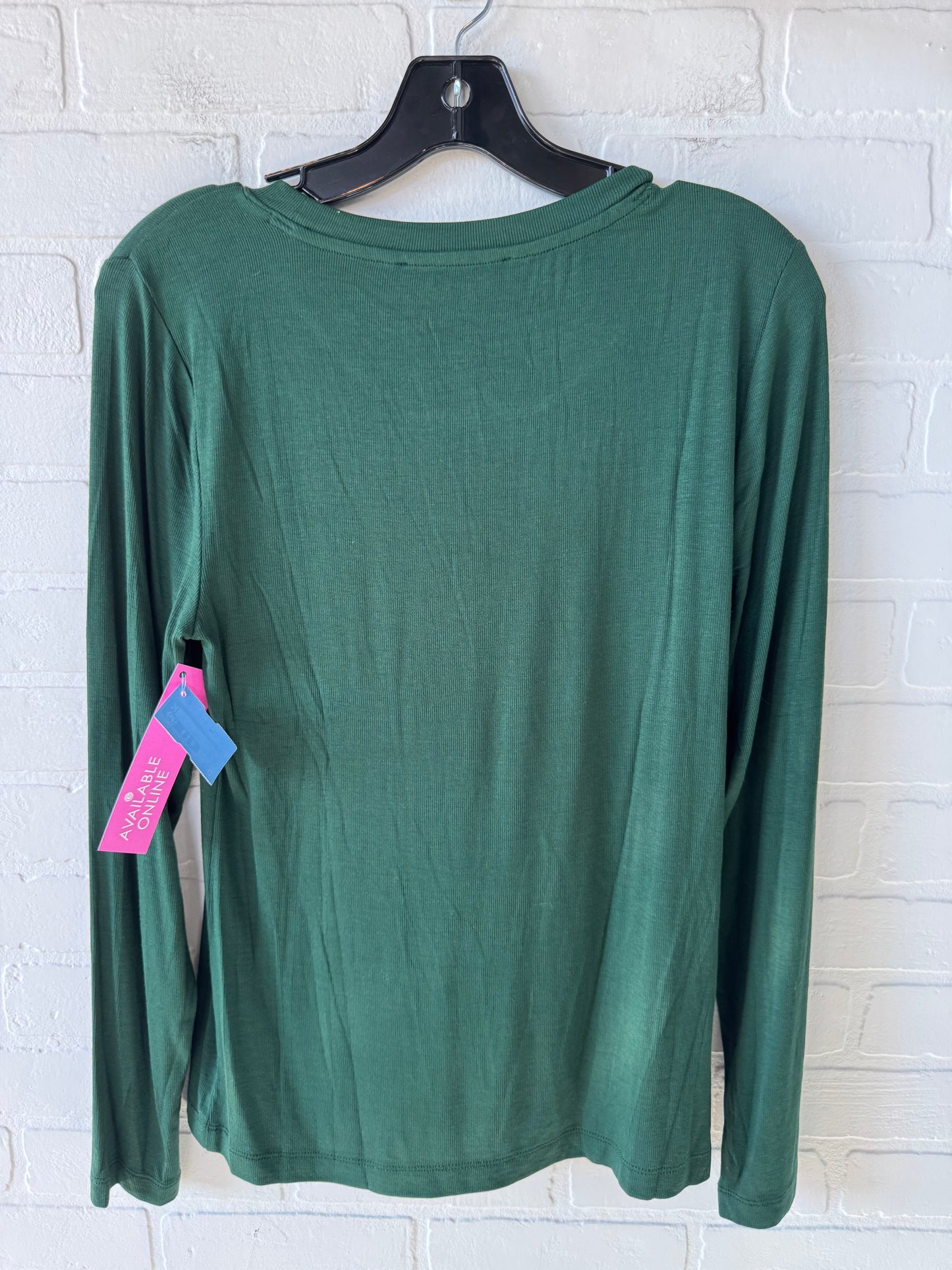 Top Long Sleeve Basic By Loft In Green, Size: L