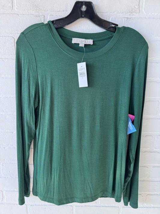 Top Long Sleeve Basic By Loft In Green, Size: L