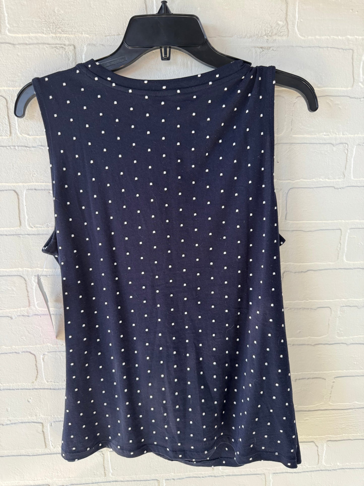 Top Sleeveless By Ann Taylor In Blue & White, Size: L