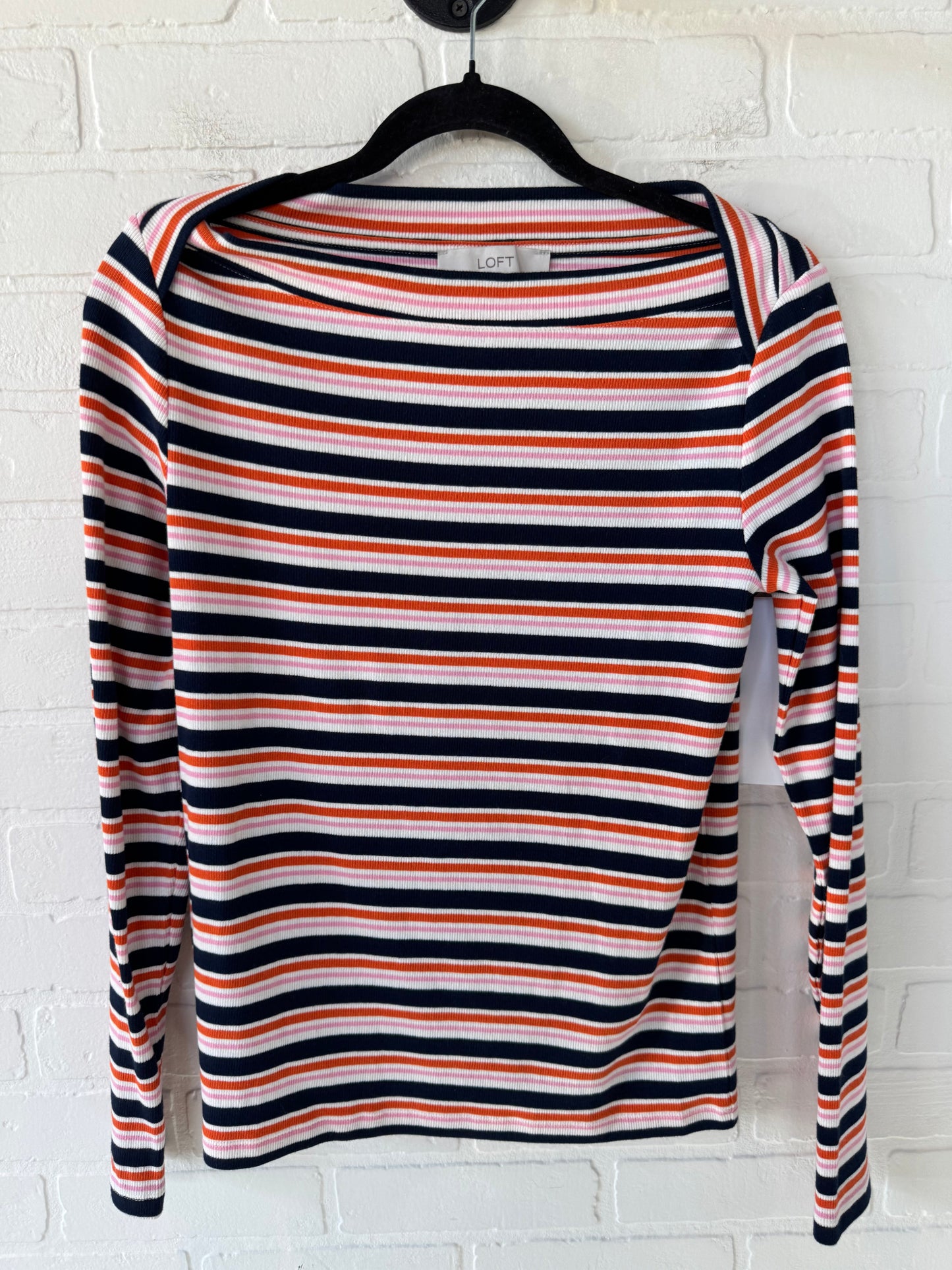 Top Long Sleeve By Loft In Striped Pattern, Size: M