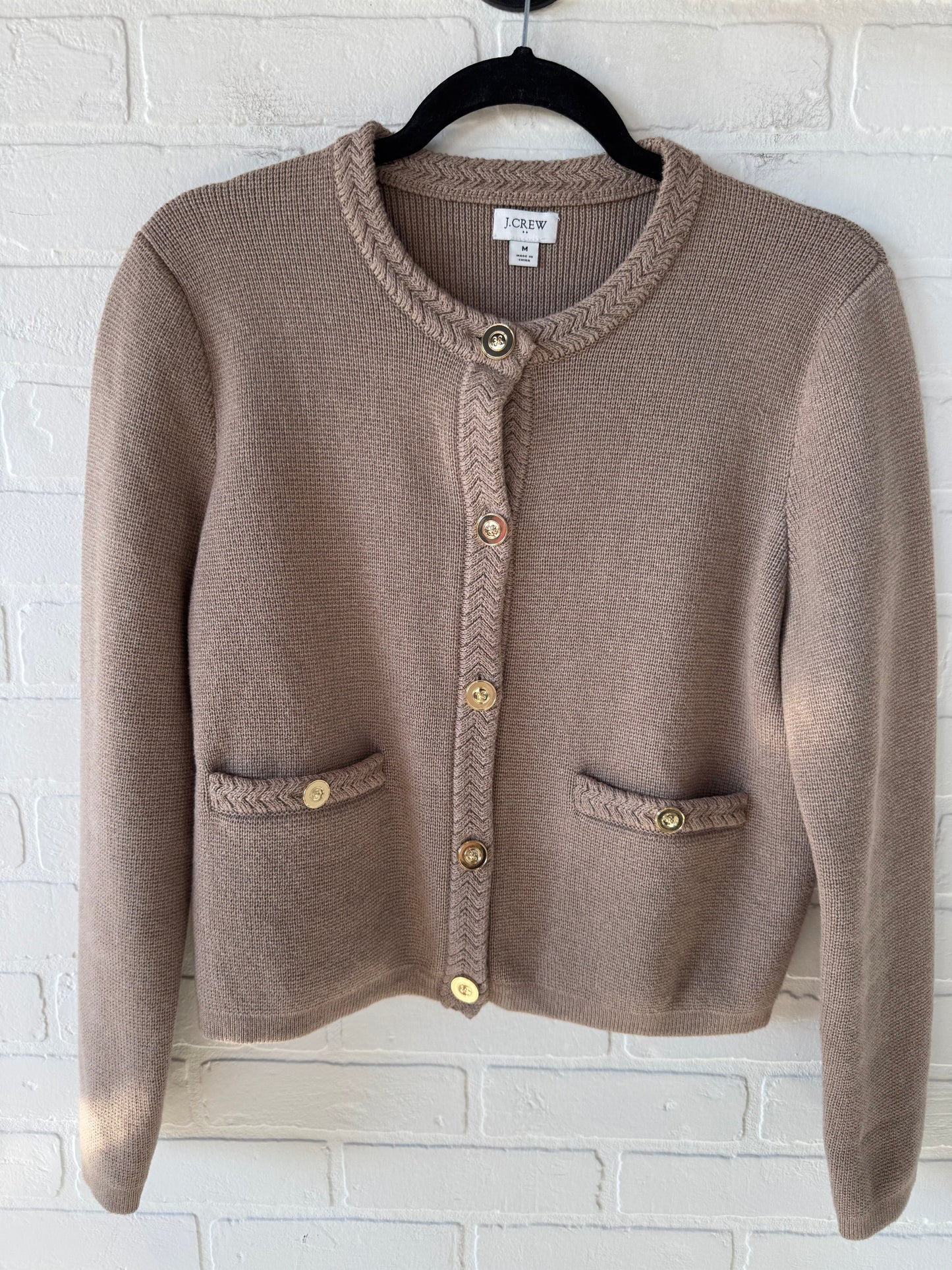 Sweater Cardigan By J. Crew In Tan, Size: M