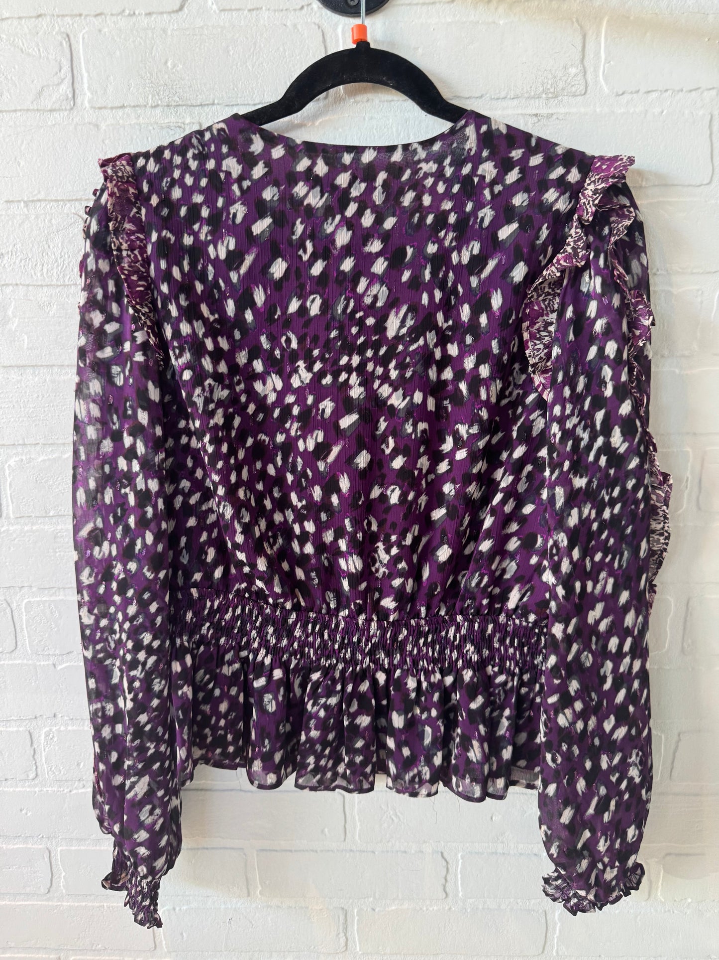 Top Long Sleeve By Express In Black & Purple, Size: M