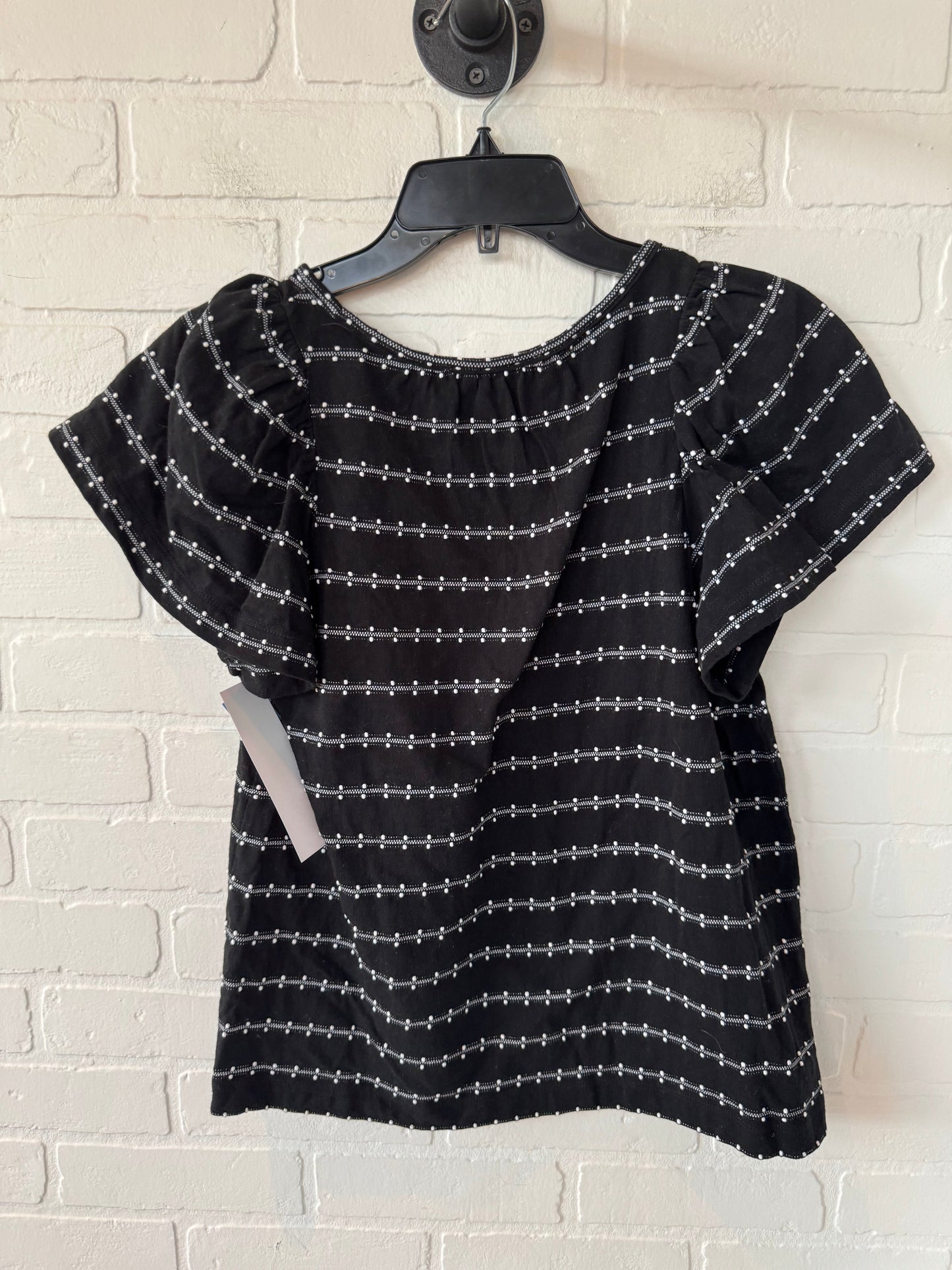 Top Short Sleeve By Loft In Black & White, Size: S