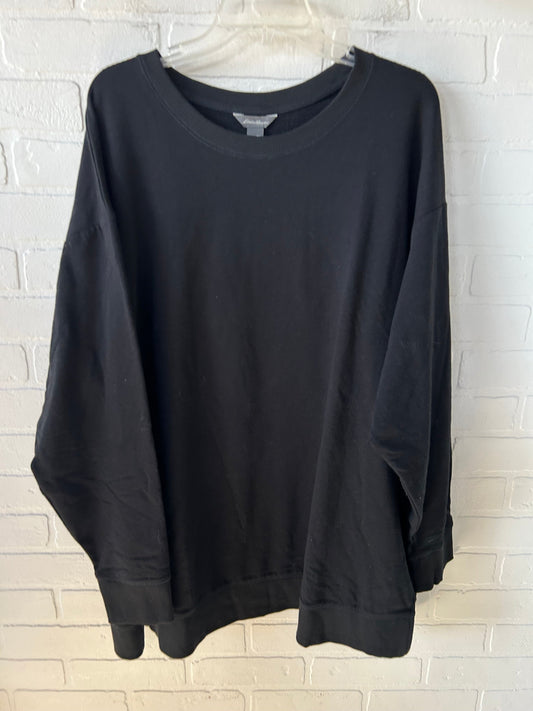 Sweatshirt Crewneck By Eddie Bauer In Black, Size: 3x