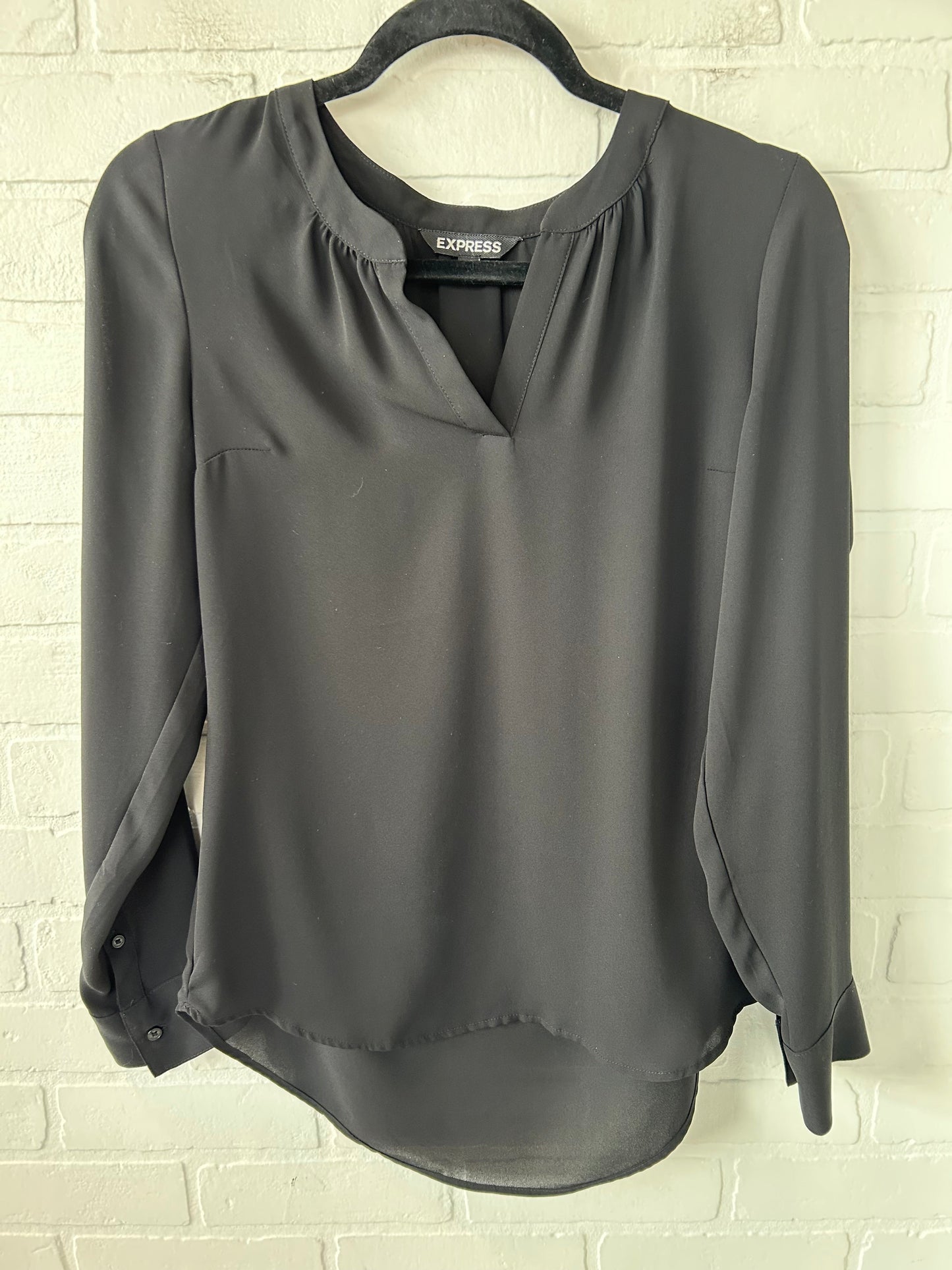 Top Long Sleeve By Express In Black, Size: Xs