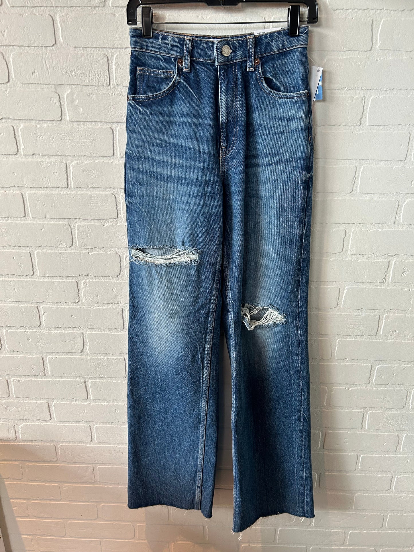 Jeans Flared By Zara In Blue Denim, Size: 4