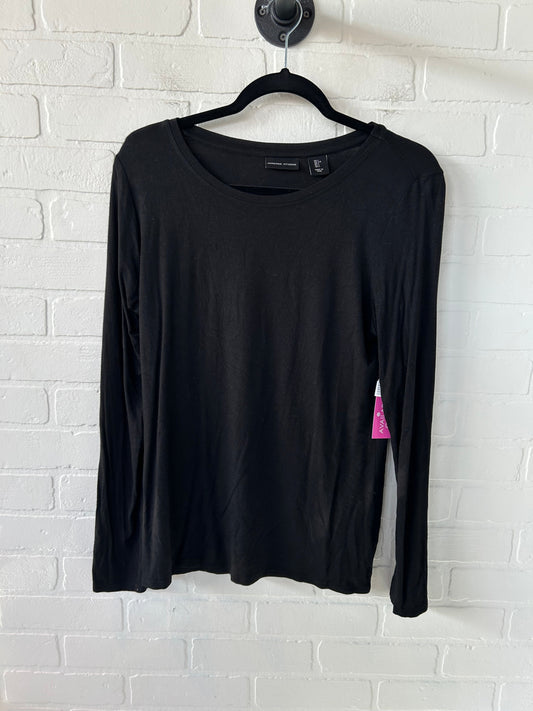 Top Long Sleeve Basic By Adrienne Vittadini In Black, Size: L