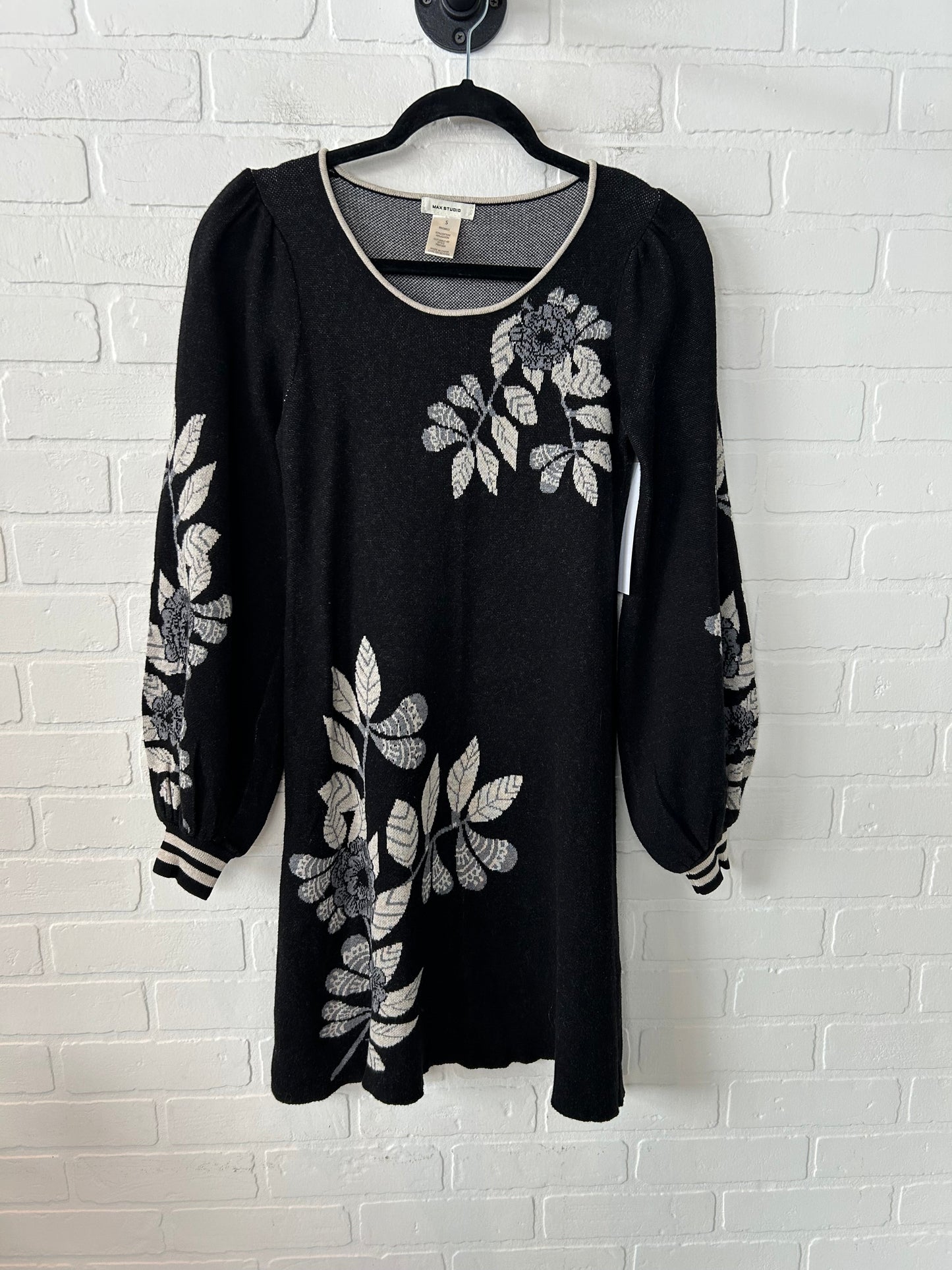 Dress Sweater By Max Studio In Black & Cream, Size: S