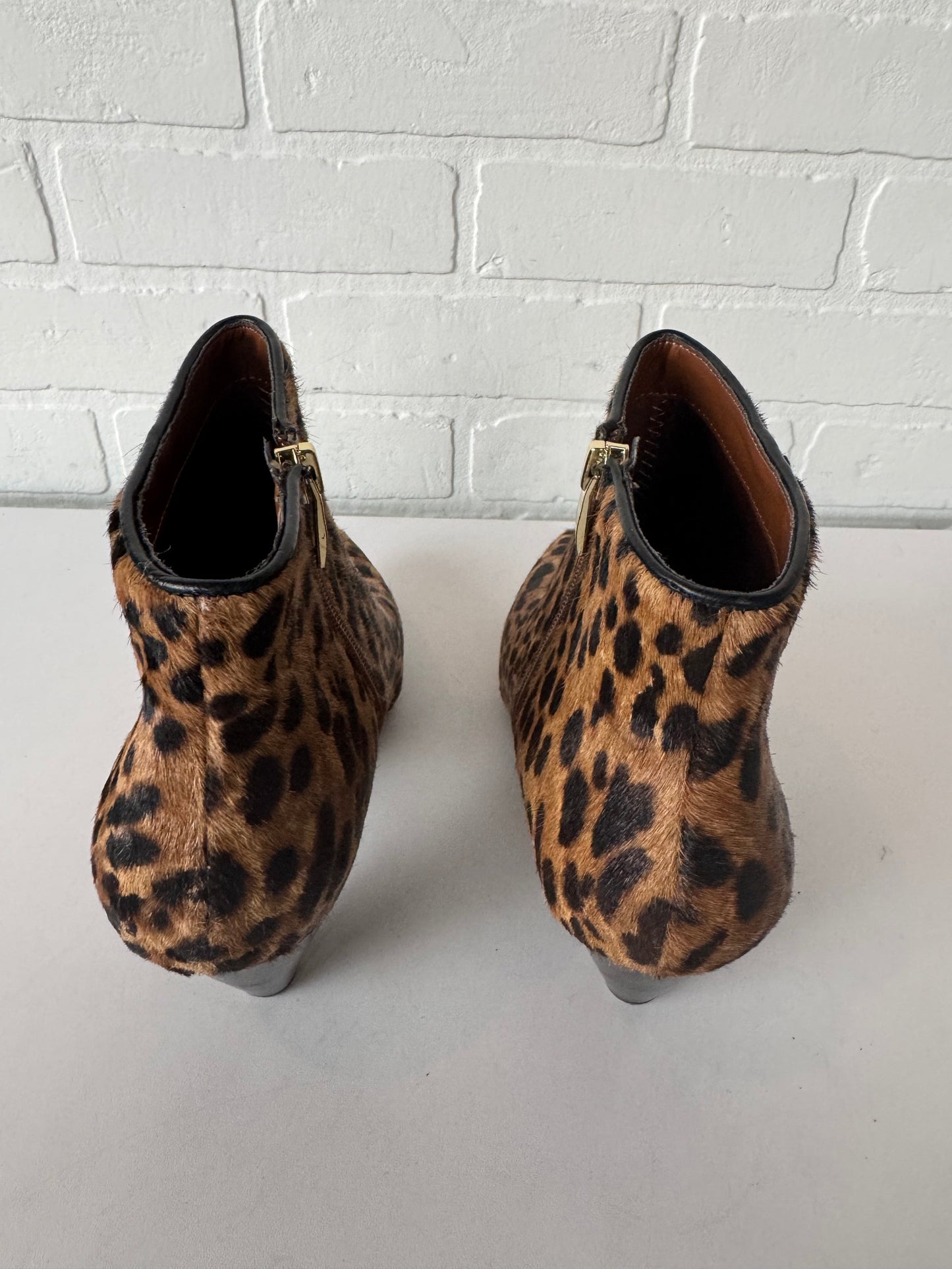 Boots Ankle Heels By Franco Sarto In Animal Print, Size: 7