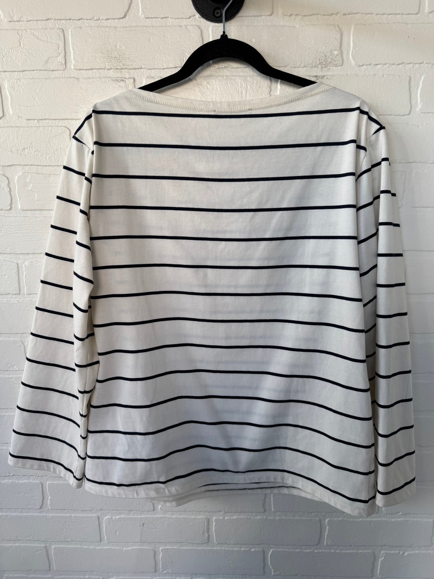 Top Long Sleeve By Zara In Black & Cream, Size: L