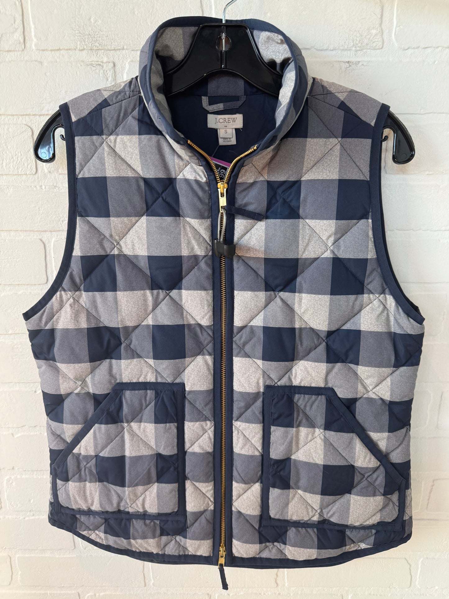 Vest Puffer & Quilted By J. Crew In Blue & Cream, Size: S