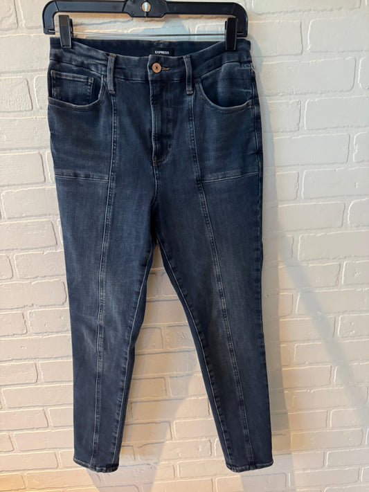 Jeans Skinny By Express In Blue Denim, Size: 8