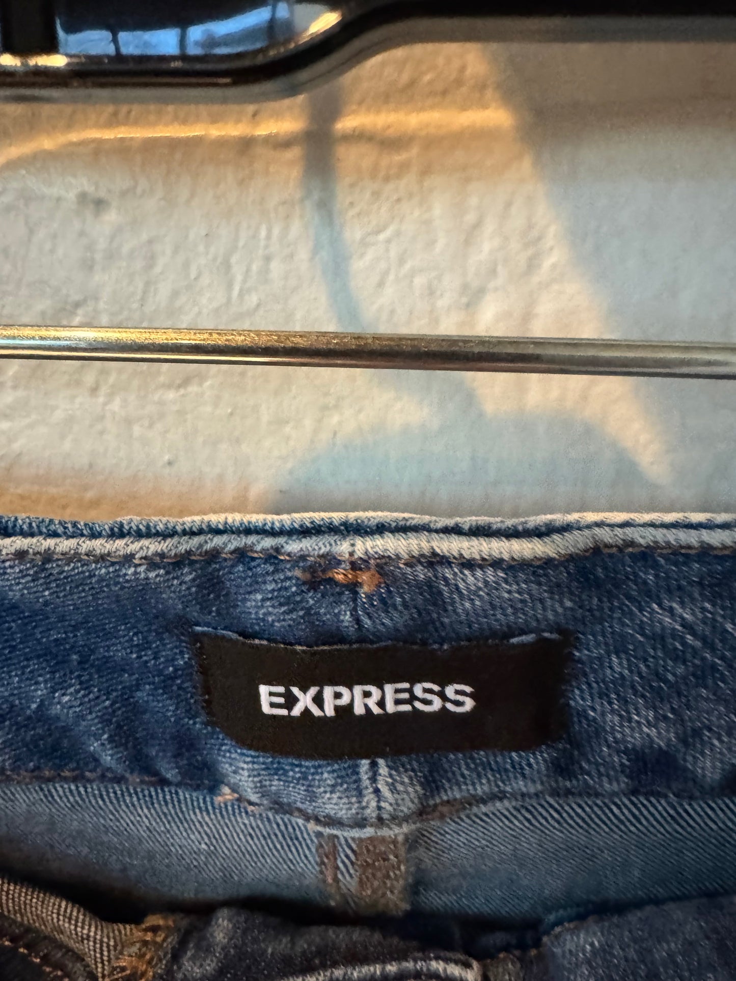 Jeans Skinny By Express In Blue Denim, Size: 8