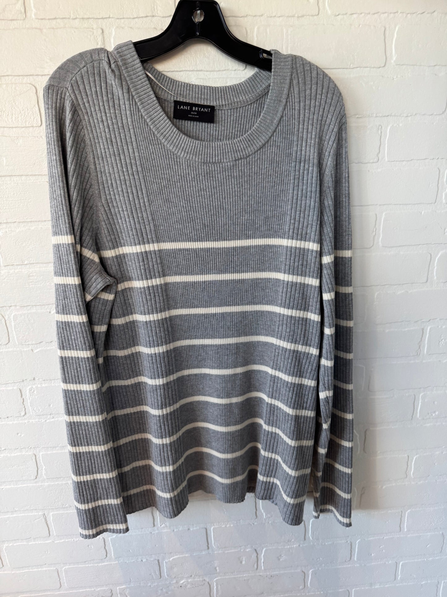 Sweater By Lane Bryant In Cream & Grey, Size: 4x