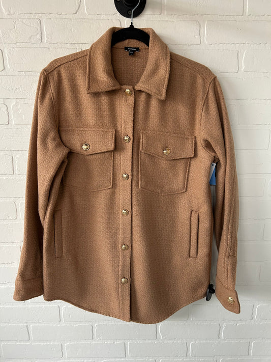 Jacket Shirt By Express In Tan, Size: Xs