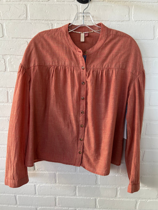 Top Long Sleeve By Pilcro In Orange, Size: M