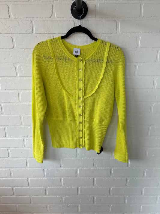 Sweater Cardigan By Cabi In Yellow, Size: M