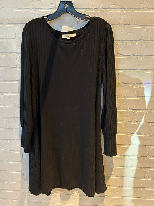 Dress Casual Midi By Loft In Black, Size: L