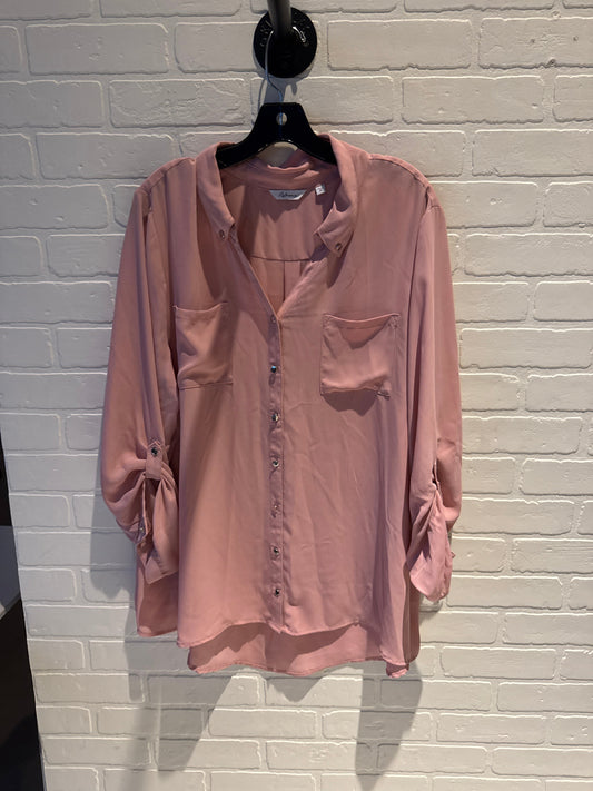 Top Long Sleeve By Reitmans In Pink, Size: 2x