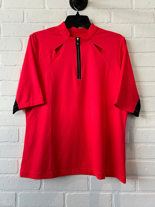 Athletic Top Short Sleeve By Tail In Black & Red, Size: L