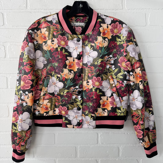 Jacket Designer By Alice + Olivia In Black & Pink, Size: Xs