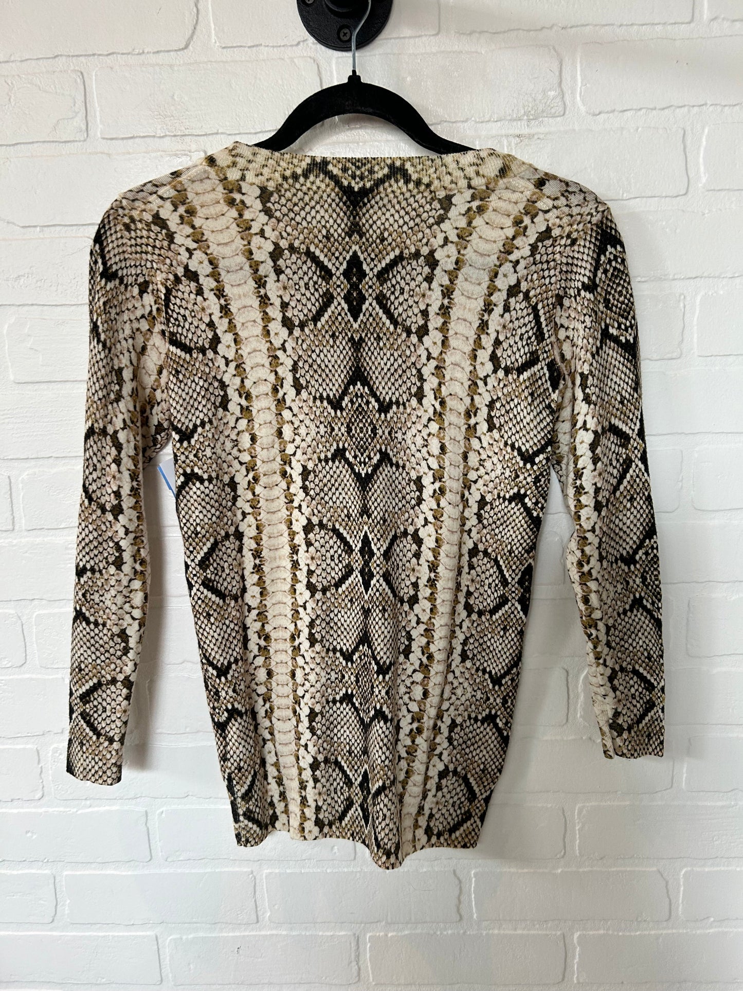 Snakeskin Print Top Long Sleeve J Crew O, Size Xs