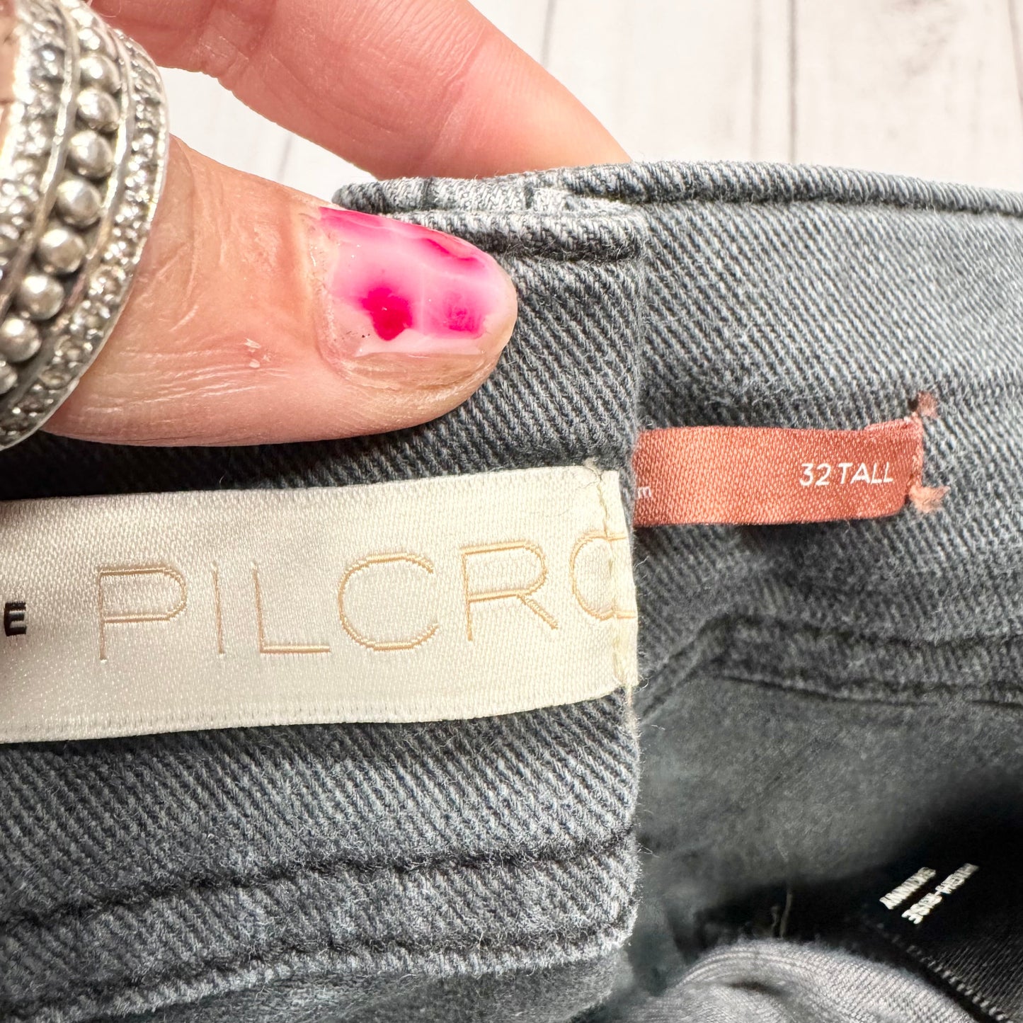 Jeans Skinny By Pilcro In Grey Denim, Size: 14tall