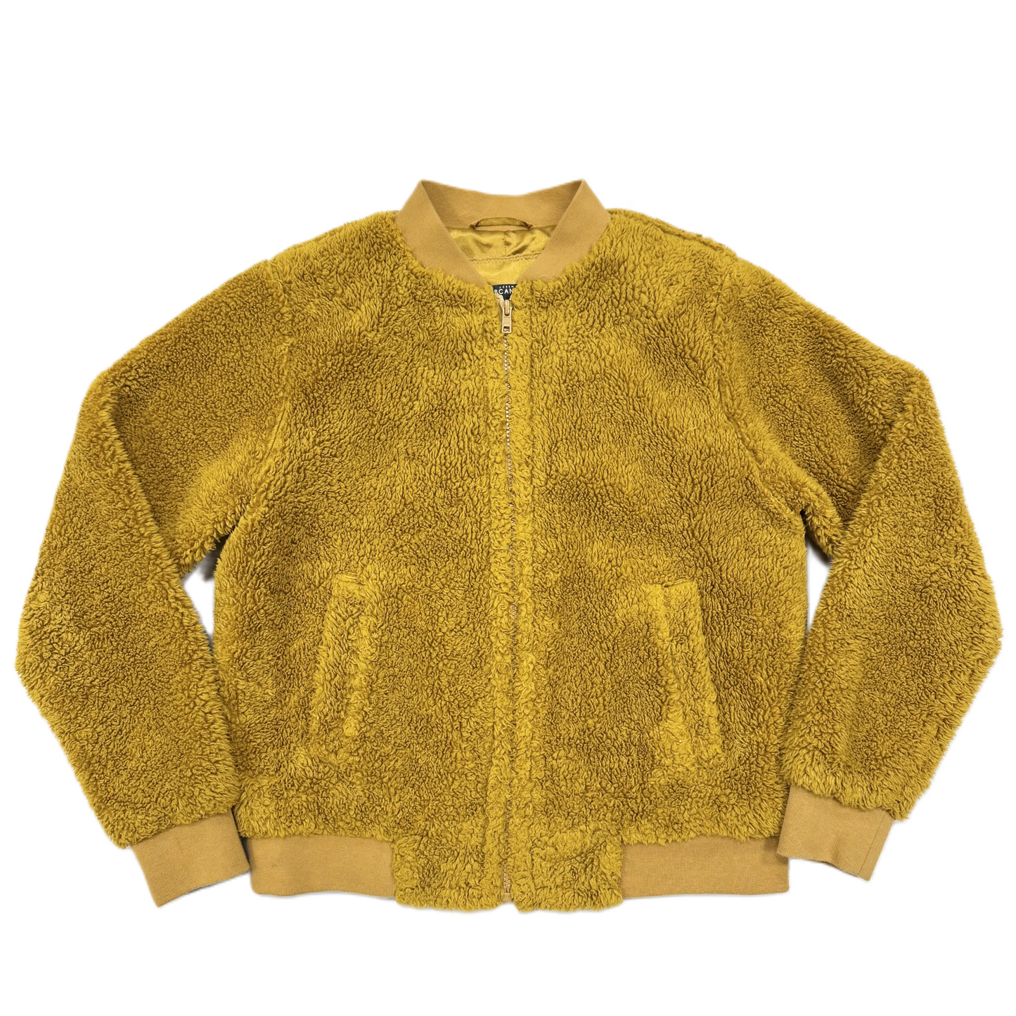 Jacket Faux Fur & Sherpa By J. Crew In Yellow, Size: Xs