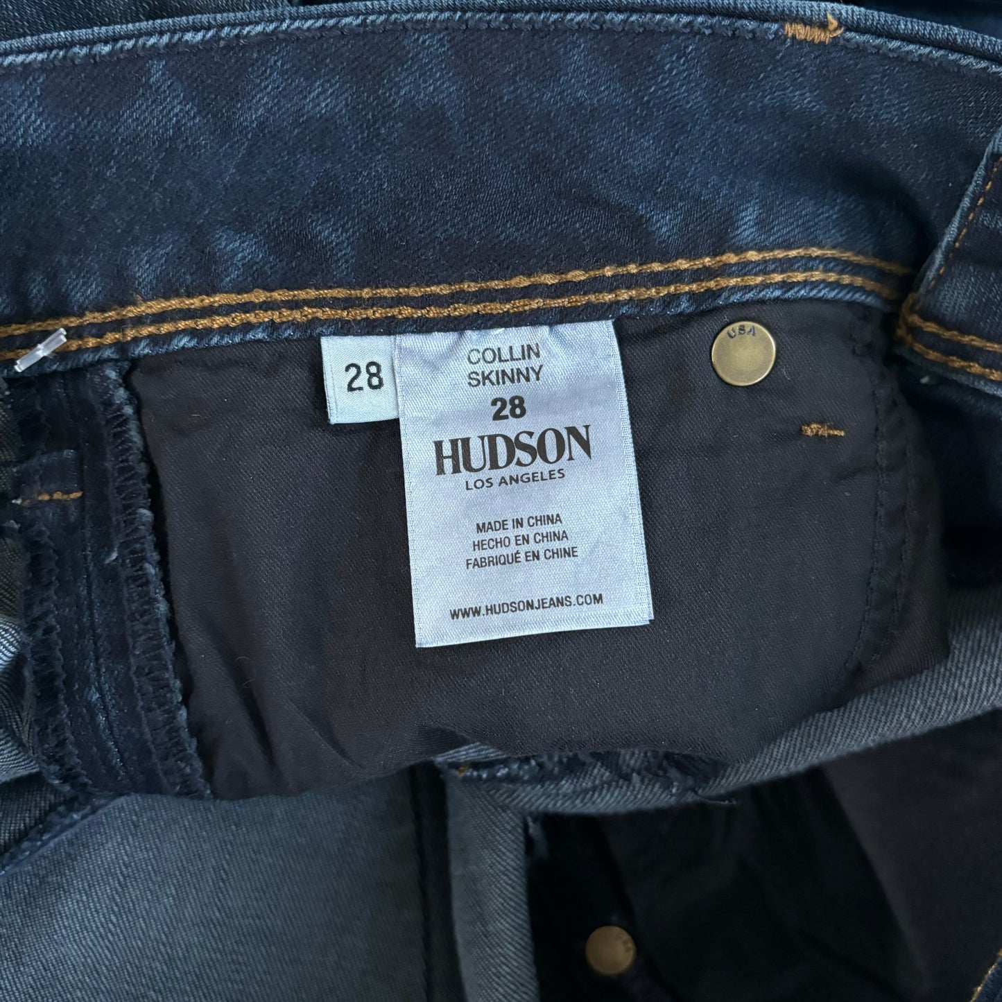 Jeans Skinny By Hudson In Blue Denim, Size: 6