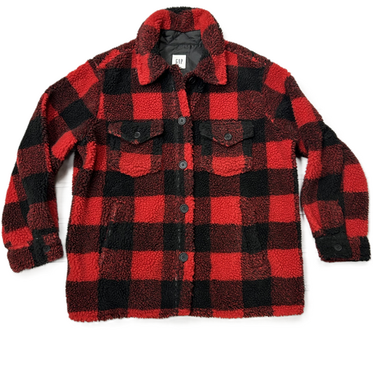 Coat Faux Fur & Sherpa By Gap In Plaid Pattern, Size: Xl