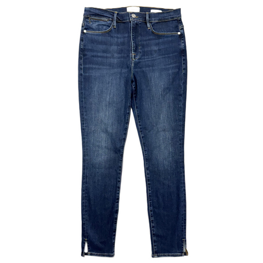 Jeans Skinny By Frame In Blue Denim, Size: 10