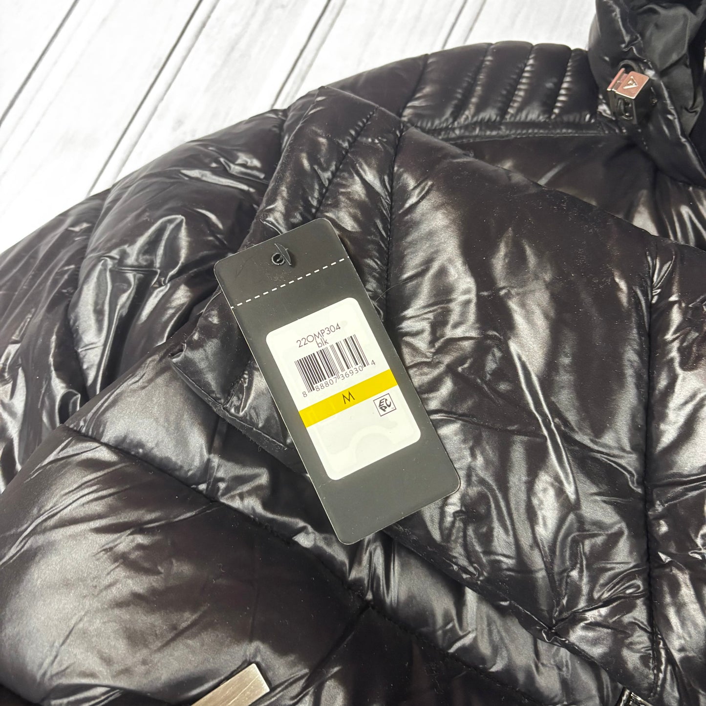 Coat Puffer & Quilted By Guess In Black, Size: M