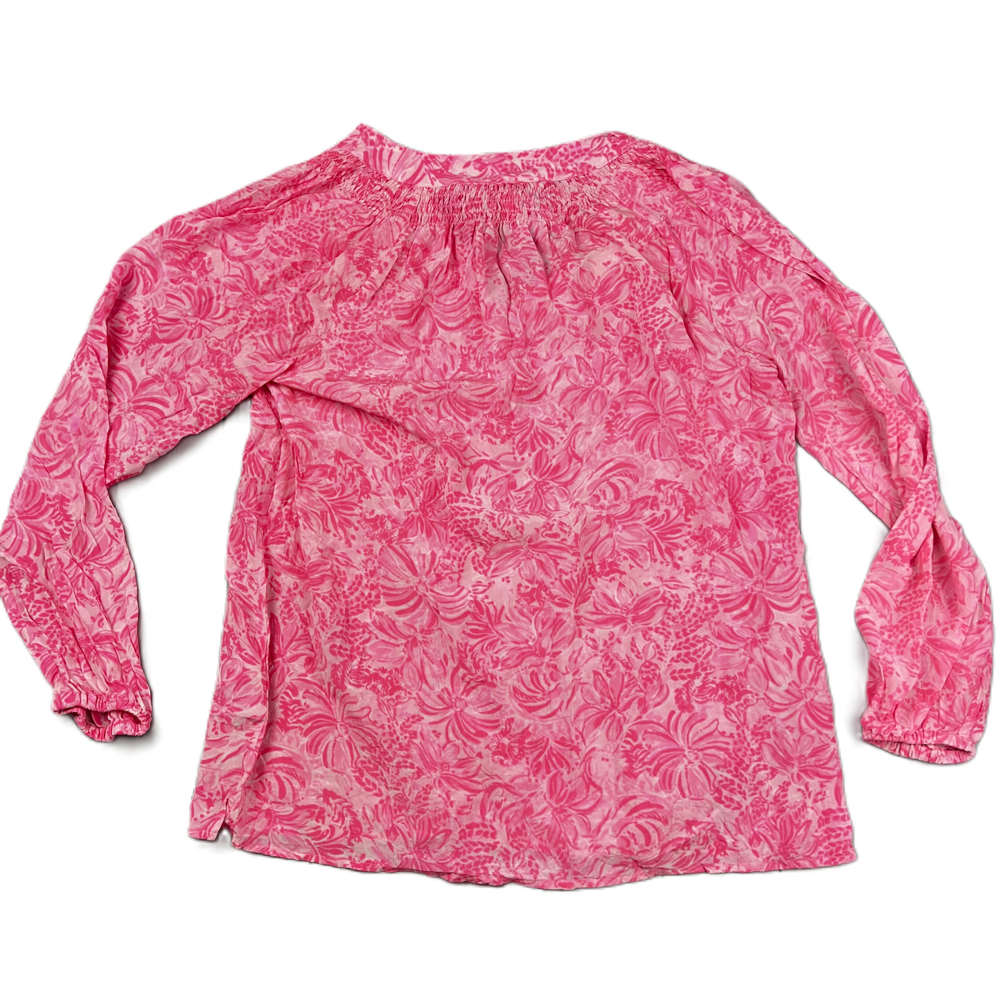 Gold & Pink Top 3/4 Sleeve Designer By Lilly Pulitzer, Size: M