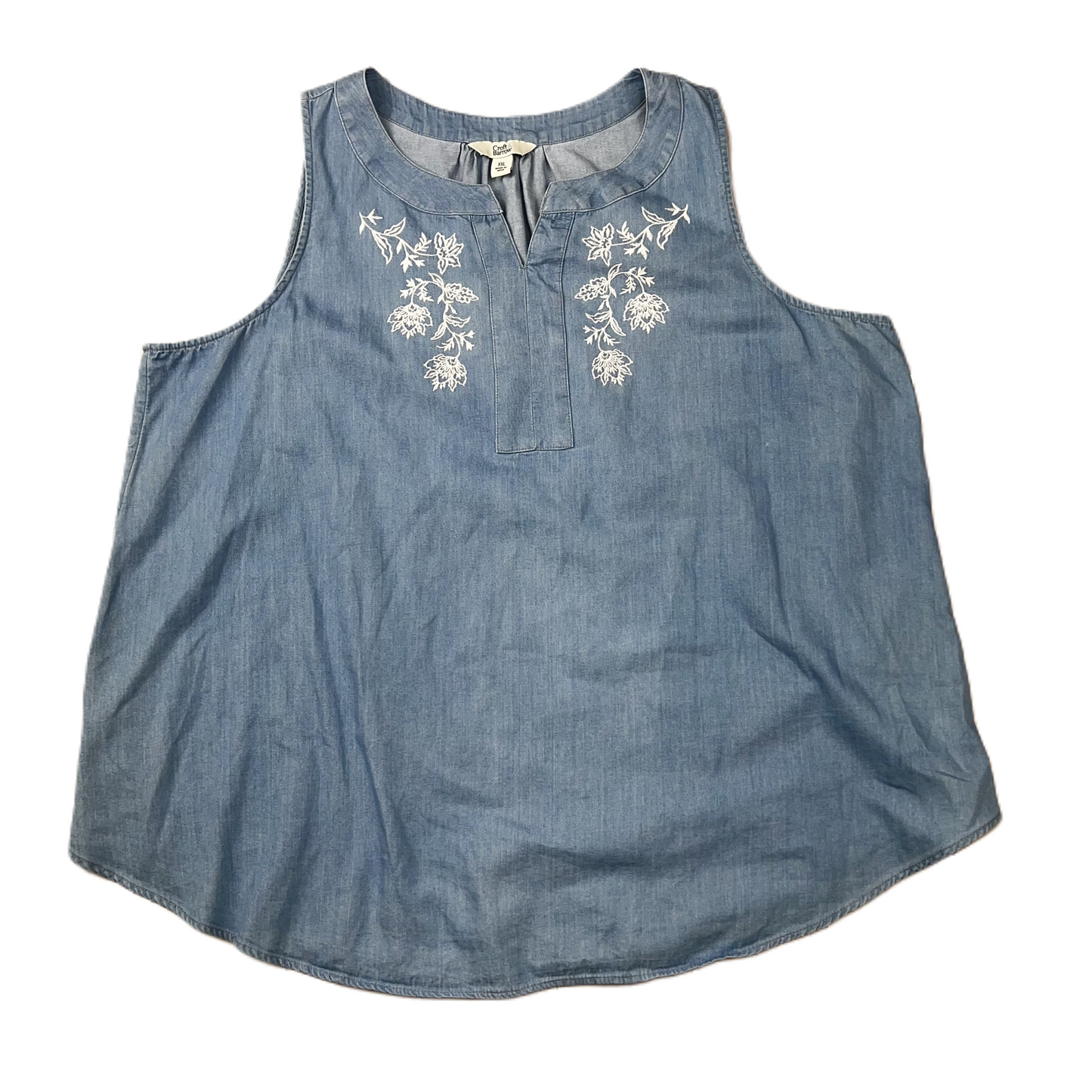 Blue Denim Top Sleeveless By Croft And Barrow, Size: 2x