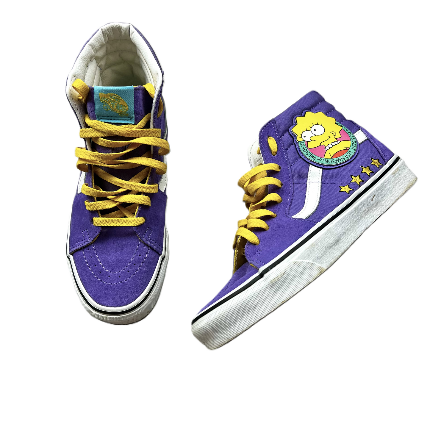 Purple & Yellow Shoes Sneakers By Vans, Size: 7.5