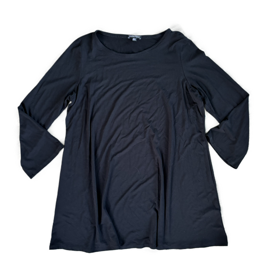 Top 3/4 Sleeve By Eileen Fisher In Black, Size: Xl