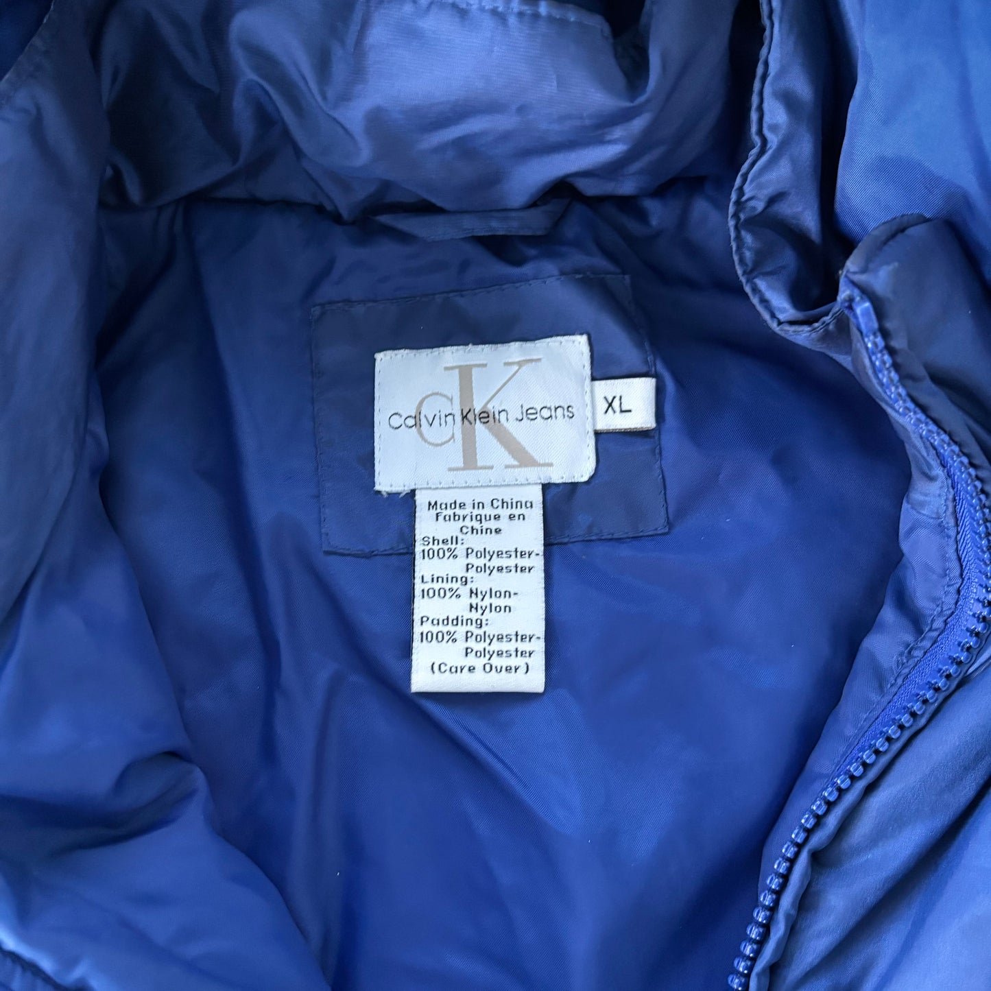 Coat Puffer & Quilted By Calvin Klein In Blue, Size: Xl