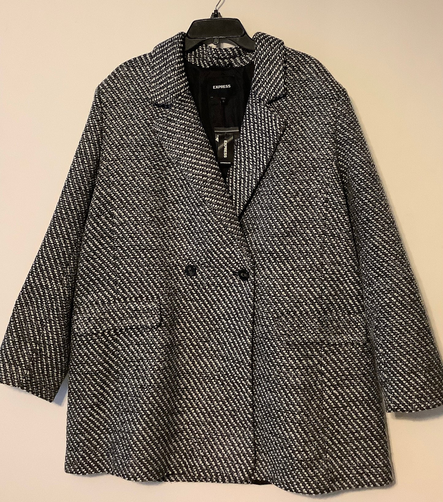 Coat Other By Express In Black & White, Size: Xl