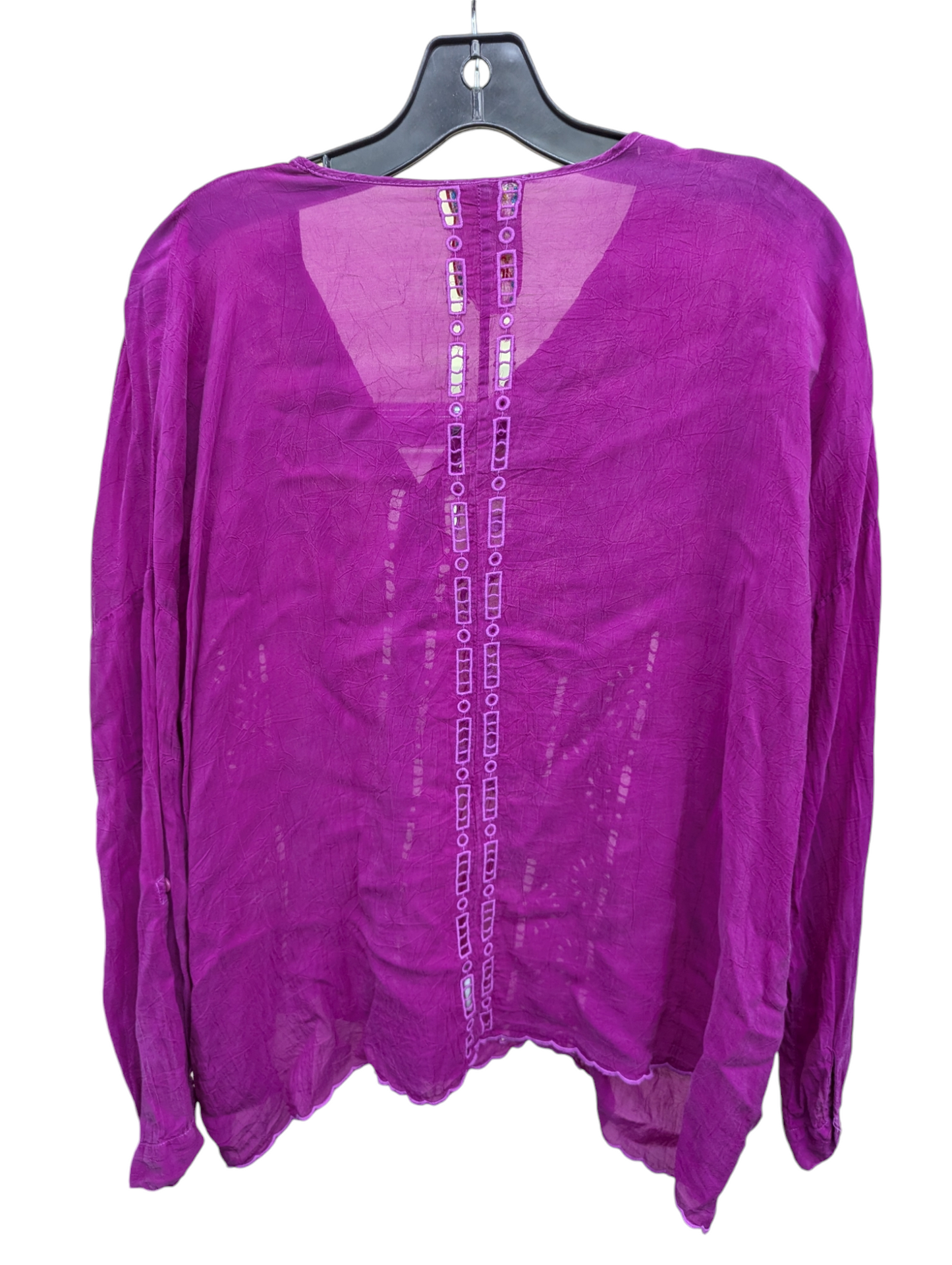 Blouse Long Sleeve By Johnny Was In Purple, Size: S