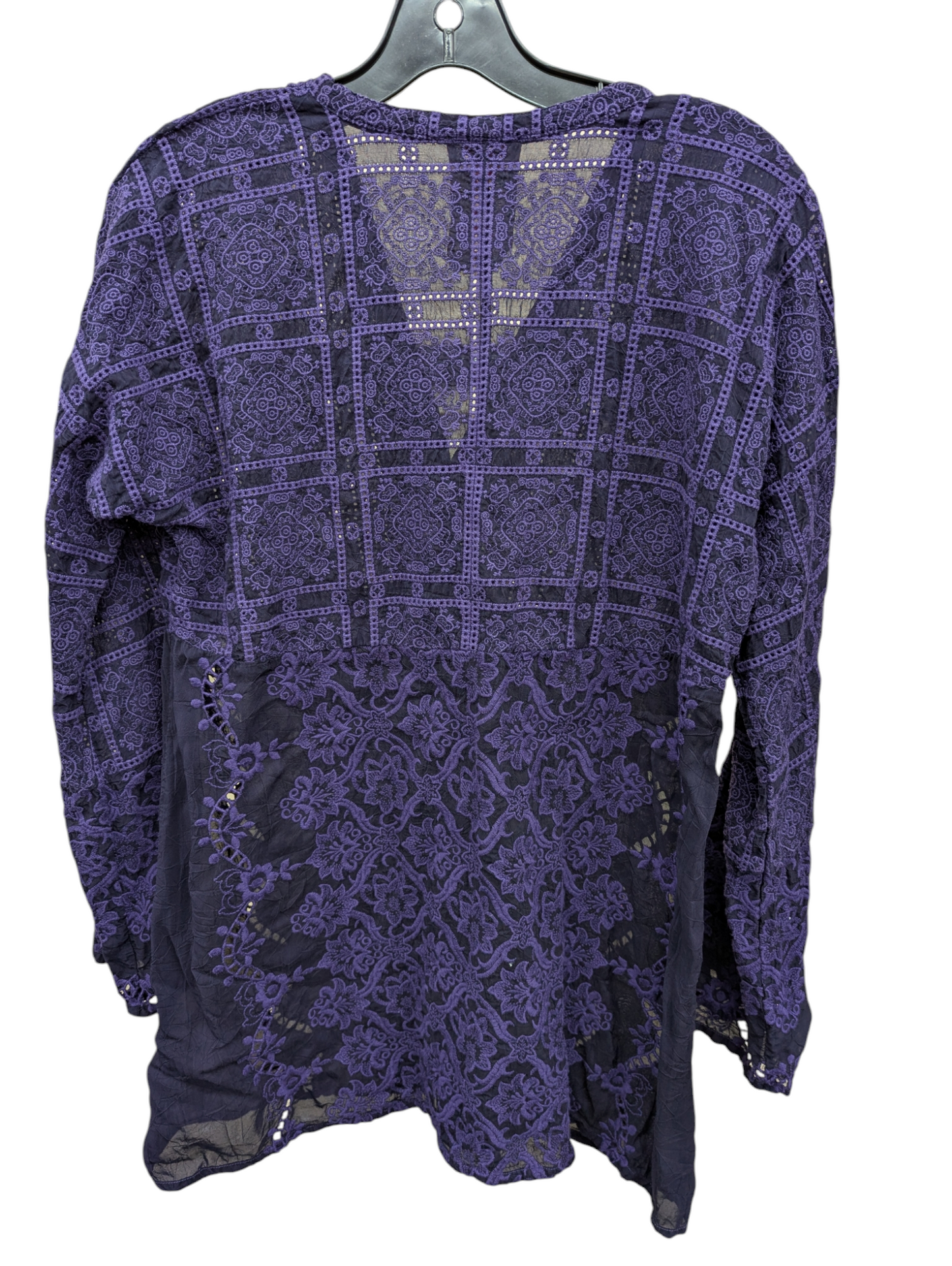 Blouse Long Sleeve By Johnny Was In Purple, Size: S